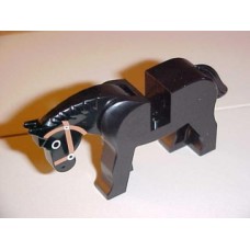 Part 4493c01pb02 Black Horse with Black Eyes Circled with White, Brown Bridle Pattern